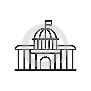 Government building icon line design. Capitol, architecture, city hall, municipal building, courthouse, authority