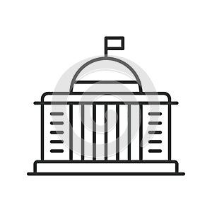 Government building icon line design. Capitol, architecture, city hall, municipal building, courthouse, authority