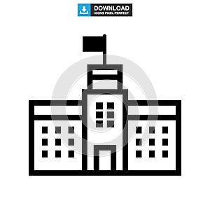 Government building icon or logo isolated sign symbol vector illustration