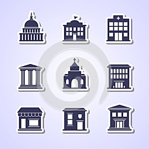 Government building icons