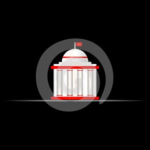 Government Building, Municipality. Economic Geography 3d Vector Icon, Map Navigation Element. Background for Your Design