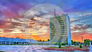 Government building in Navoi, Uzbekistan photo