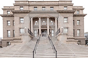 Government building stairs and exterior of building photo