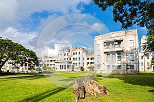 Government Buildings. Prime Minister office. High Court, ministries, Parliament. Melanesia, Oceania, South Pacific Ocean.