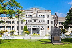 Government Buildings in Suva. Prime Minister office.High Court. Parliament. Fiji island, Melanesia, Oceania, South Pacific Ocean.