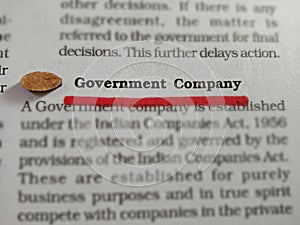 government company word written on book article underlined text pattern