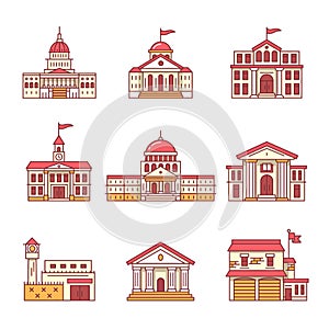 Government and education buildings set