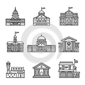 Government and education buildings set