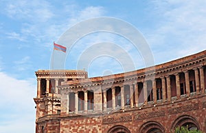 Government House with National Flag of Armenia on the Rooftop, Yerevan, Armenia