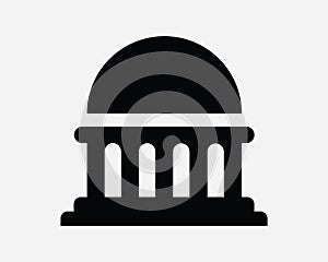 Government Icon Building Dome Architecture Structure Bank Law Museum Library Congress Capitol Shape Sign Symbol EPS Vector