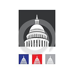 Government icon Premium Creative Capitol building logo vector design Iconic Landmark illustrations