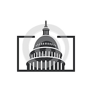Government icon Premium Creative Capitol building logo vector design Iconic Landmark illustrations photo