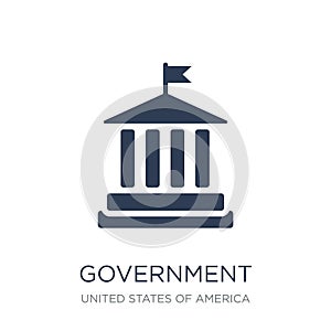 Government icon. Trendy flat vector Government icon on white background from United States of America collection