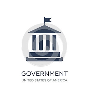 Government icon. Trendy flat vector Government icon on white background from United States of America collection photo