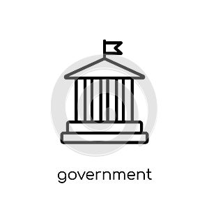 Government icon. Trendy modern flat linear vector Government icon on white background from thin line United States of America col