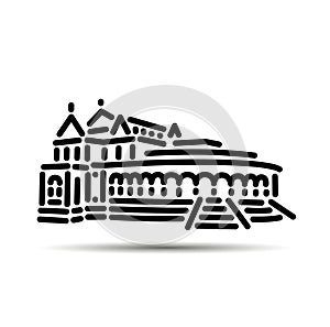 Government Museum Chennai old building vector icon