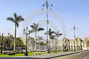 Government palace at Plaza de Armas in Lima, Peru