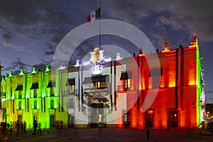 Government Palace of Queretaro City is illuminated for the Celebration of Mexican Independence