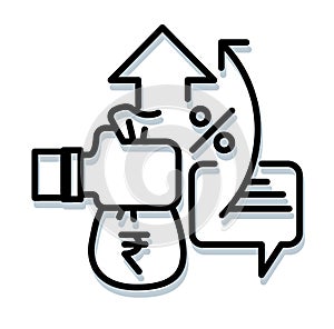 Government Policy to Revive Economy in India - Icon Illustration