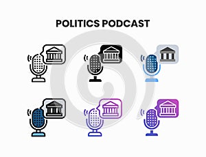 Government Political Podcast icons.