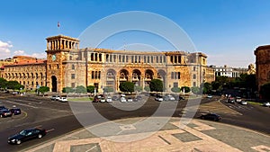 Government of republic of Armenia building aerial, ancient architecture, tourism