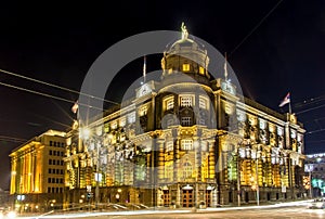 Government of the Republic of Serbia at night