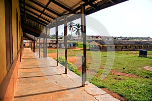 Government school building corridor in a village