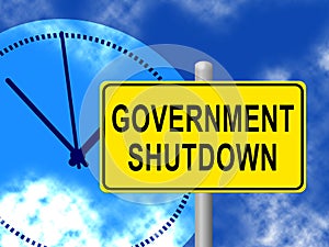 Government Shut Down Clock Means United States Political Shutdown