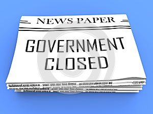 Government Shut Down Newspaper Means United States Political Shutdown