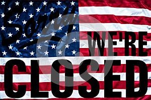 Government shutdown symbolism sorry we`re closed sign photo