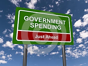 Government spending traffic sign