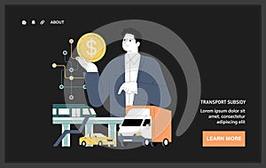 Government subsidy web or landing. Transport and infrastructure sector