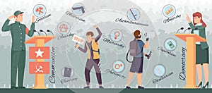 Government Types Abstract Illustration