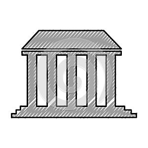 Governmental building isolated icon