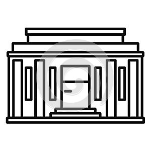 Governmental courthouse icon, outline style