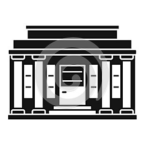 Governmental courthouse icon, simple style