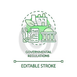 Governmental regulations green concept icon