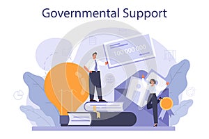 Governmental support. Business bank loan from a government