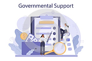 Governmental support. Business bank loan from a government