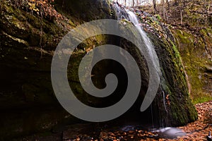 Governor dodge state park stephens falls long exposure waterfall in foliage