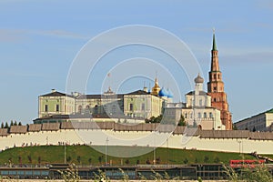 Governor palace, Palace church, Suyumbike tower. Kazan, Russia