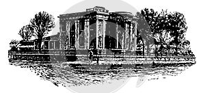 Governor`s Mansion at Jackson, Miss. vintage illustration photo