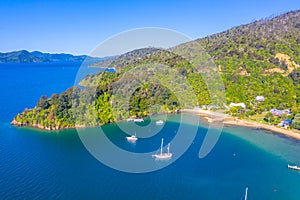 Governors bay at Queen Charlotte sound at South Island of New Zeland