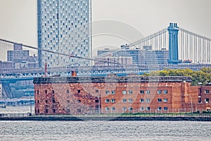 Governors Island from The Staten Island Ferry, New York