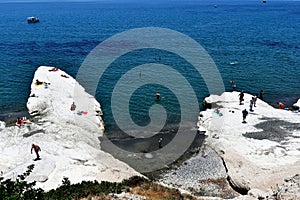 Governos Beach in summer time with people enjoyng the sea