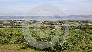 The Gower peninsula South Wales UK view of Welsh countryside from Cefn Bryn hill