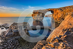 Gozo, Malta - The beautiful Azure Window at sunset