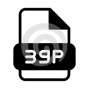 3gp file format video icons. web files label icon. Vector illustration