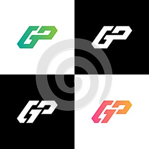 GP logo design, GP monogram initials letter logo concept, abstract, modern company logo