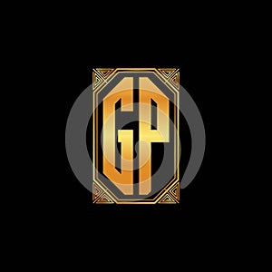 GP Logo Letter Geometric Golden Style